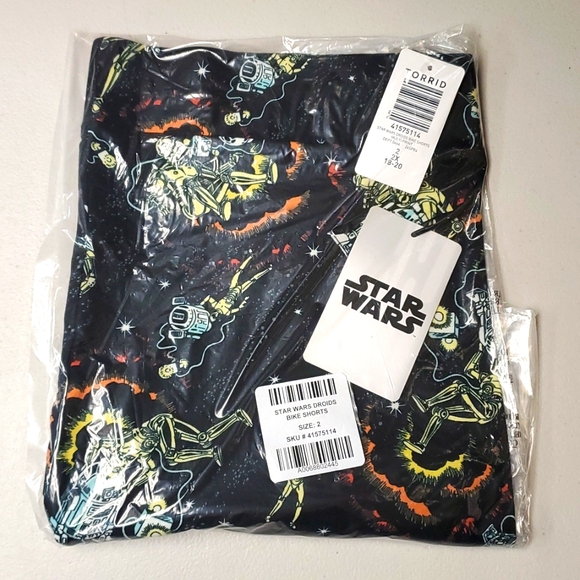 ❤️NWT VINTAGE TORRID BIKE SHORTS - STAR WARS DRIODS LOGO - 9" INSEAM - PLUS SIZE - Picture 5 of 14